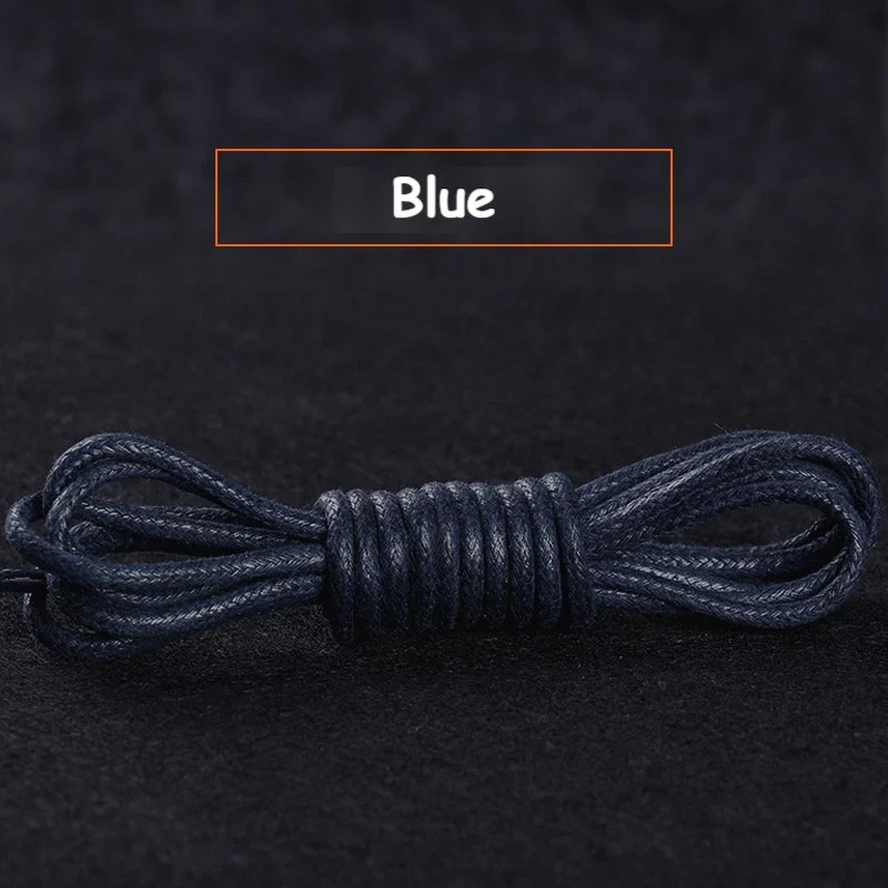 Cotton Waxed Shoe Laces round Leather Shoelaces for Oxford Boots Waterproof Shoe