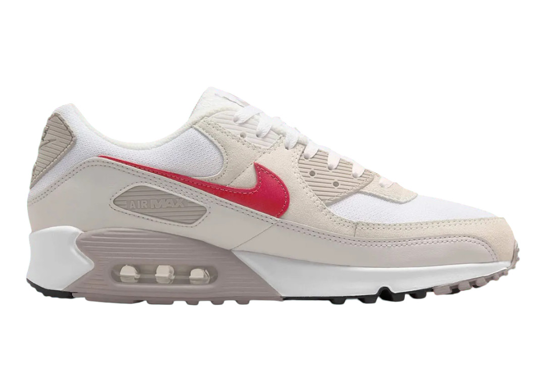 Nike Air Max 90 White College Grey Vast Grey University Red DM0029-113 Mens New