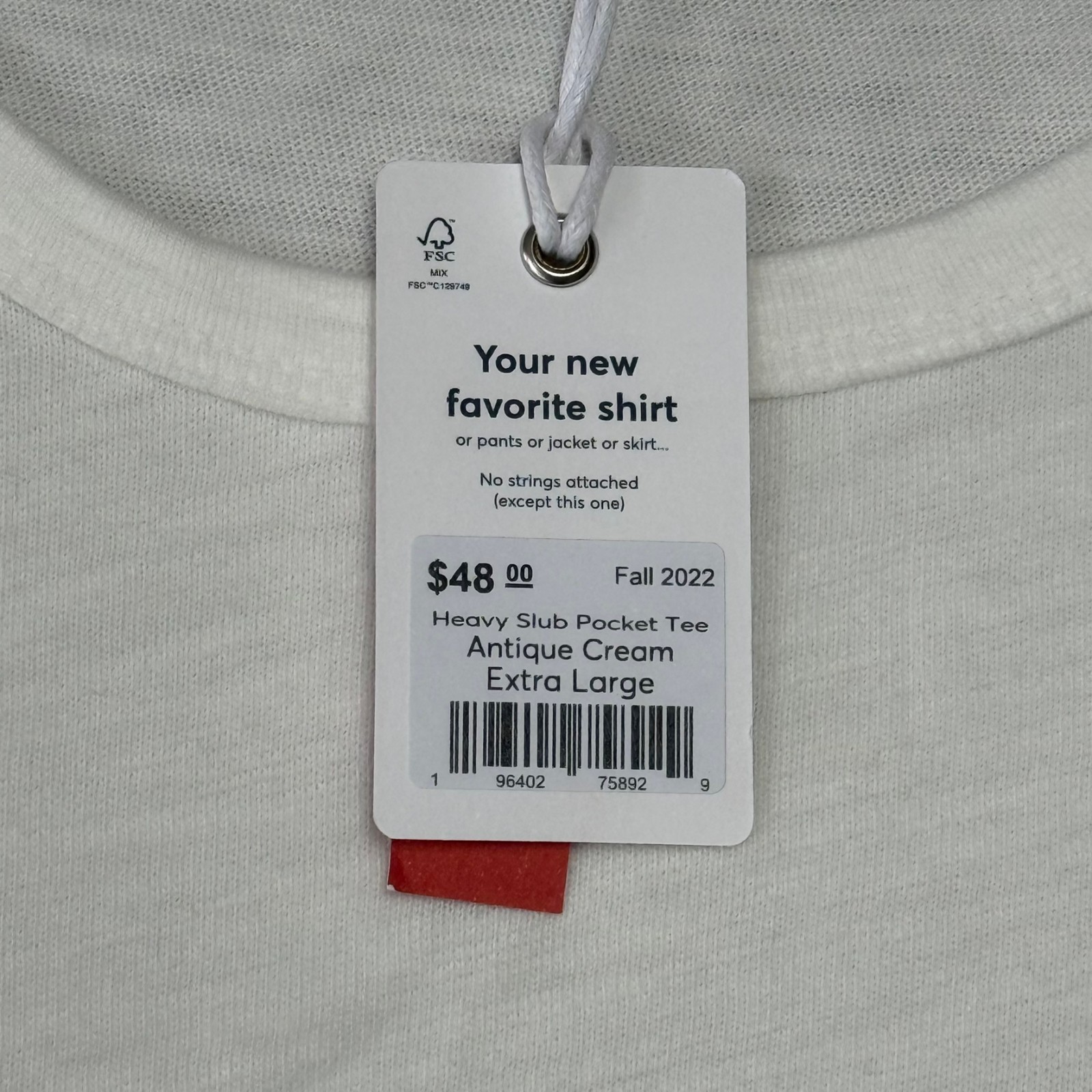 Marine Layer Heavy Slub Pocket Tee T-Shirt Mens XL Antique Cream Soft New NWT