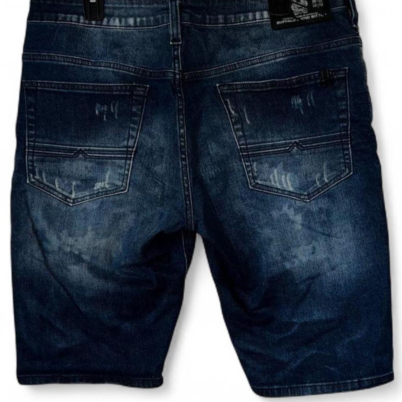 Buffalo David Bitton Parker-X Denim Shorts Mens 36 Slim Fit Stretch Dark Wash