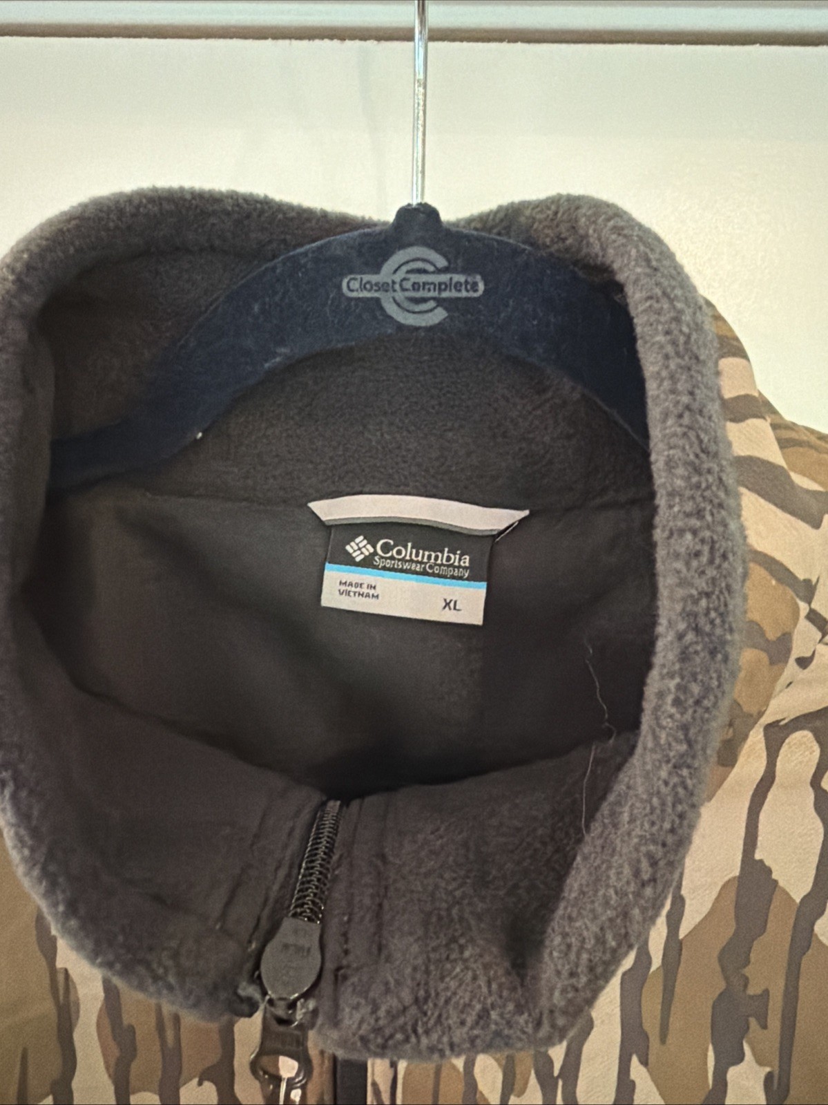 Columbia PHG Mossy Oak Bottomland Men’s fleece XL 1/4 Zip Camo Over Black NWT