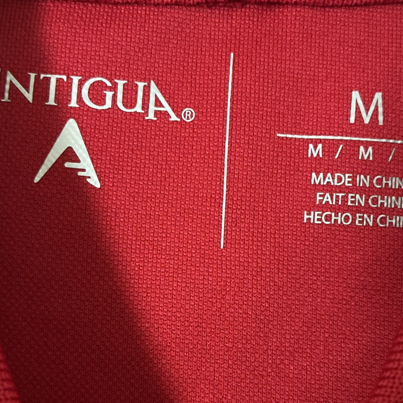Antigua Affluent Philadelphia Phillies Red White Logo Short Sleeve Polo Shirt M