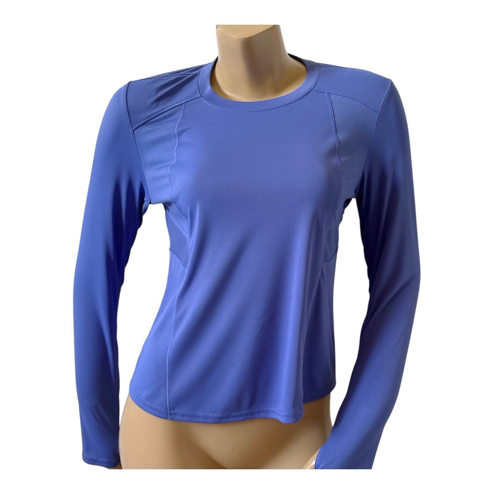 Layer 8 Athletic Top Womens S Blue Long Sleeve Qwick Dry Mesh Back Thumbholes