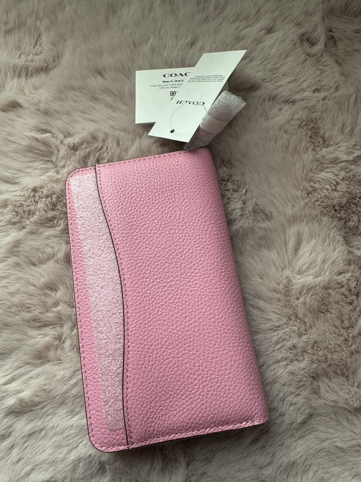 Coach Essential Medium Zip Around Wallet CR546 IN Silver/Vivid Pink