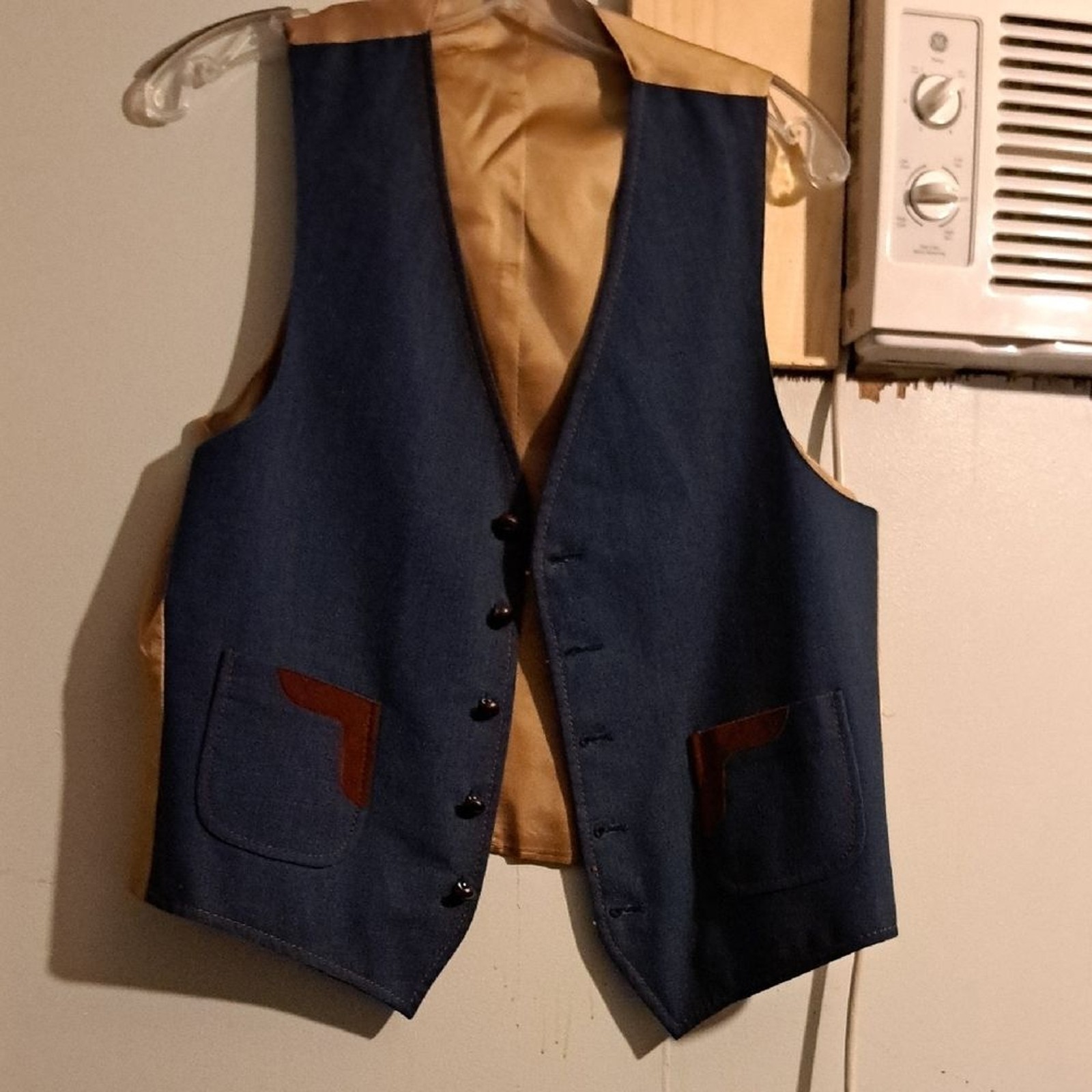 Blue Sport Blazer with Brown Suede Accents by