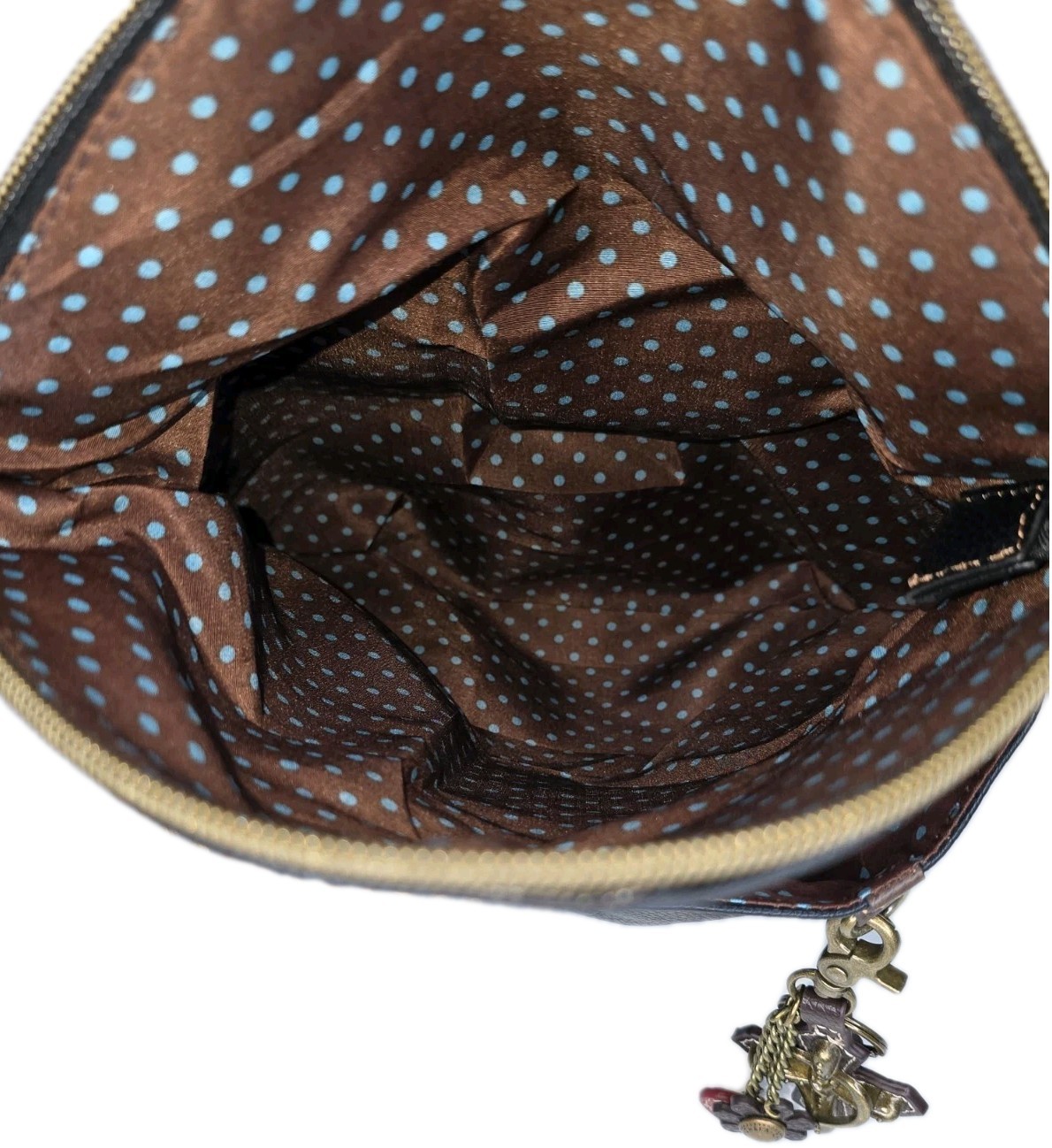Chala Handbags Charming Crossbody Bag Flap Top Zipper Black + Cross Purse Charm