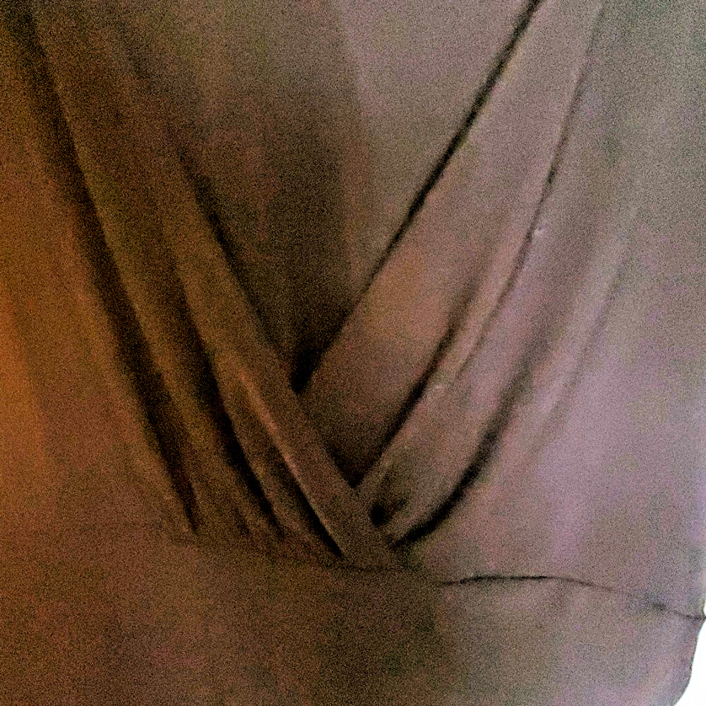 Chaps Split Sleeve Ruched V Neck Blouse XL