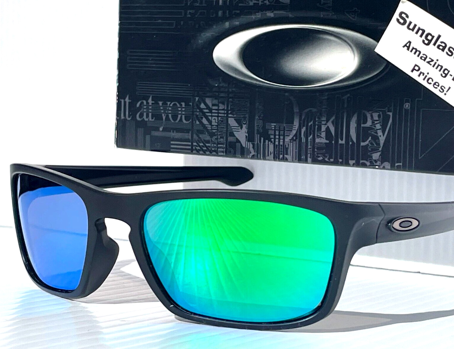 NEW Oakley SLIVER STEALTH Matte Black POLARIZED Galaxy Jade Lens Sunglass 9408