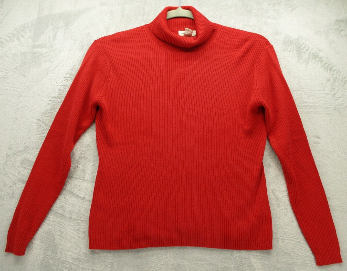 YarnWorks Sweater Women’s Large Red Tight Knit Turtleneck