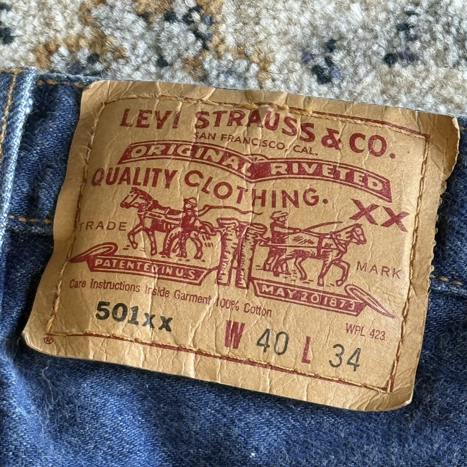 Vintage Levi’s Jeans Mens (FITS 36×31”) 501 XX Shrink To Fit Made in USA Denim