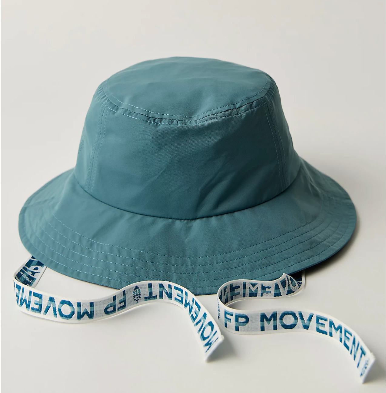 NEW FREE PEOPLE FP MOVEMENT BLUE ADVENTURE LOGO STRAP BUCKET HAT