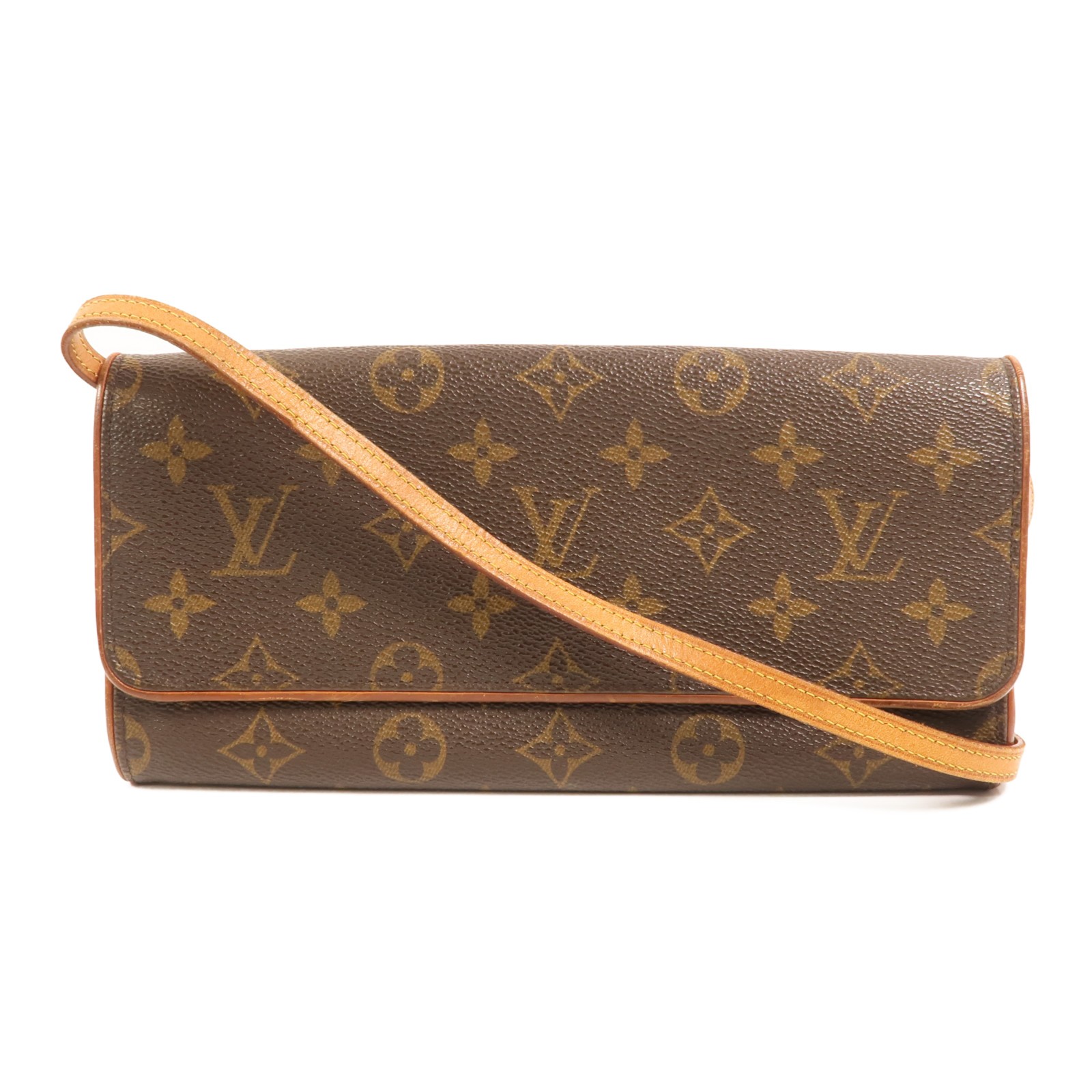 LOUIS VUITTON LV GHW Pochette Twin GM Shoulder Bag M51852 Monogram Brown
