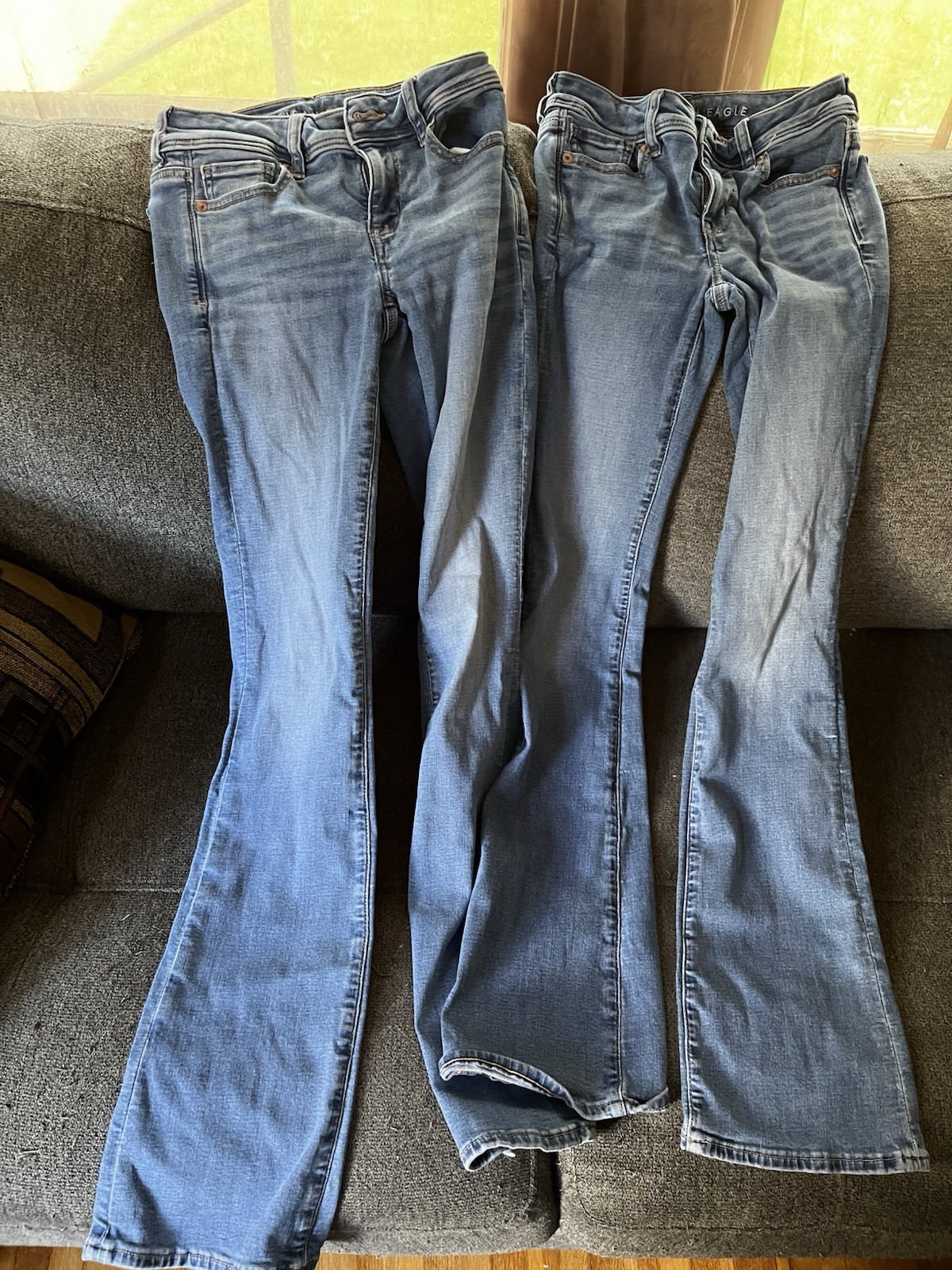 Lot of 2 American Eagle Women’s Bootcut Blue Denim Jeans 00 Regular
