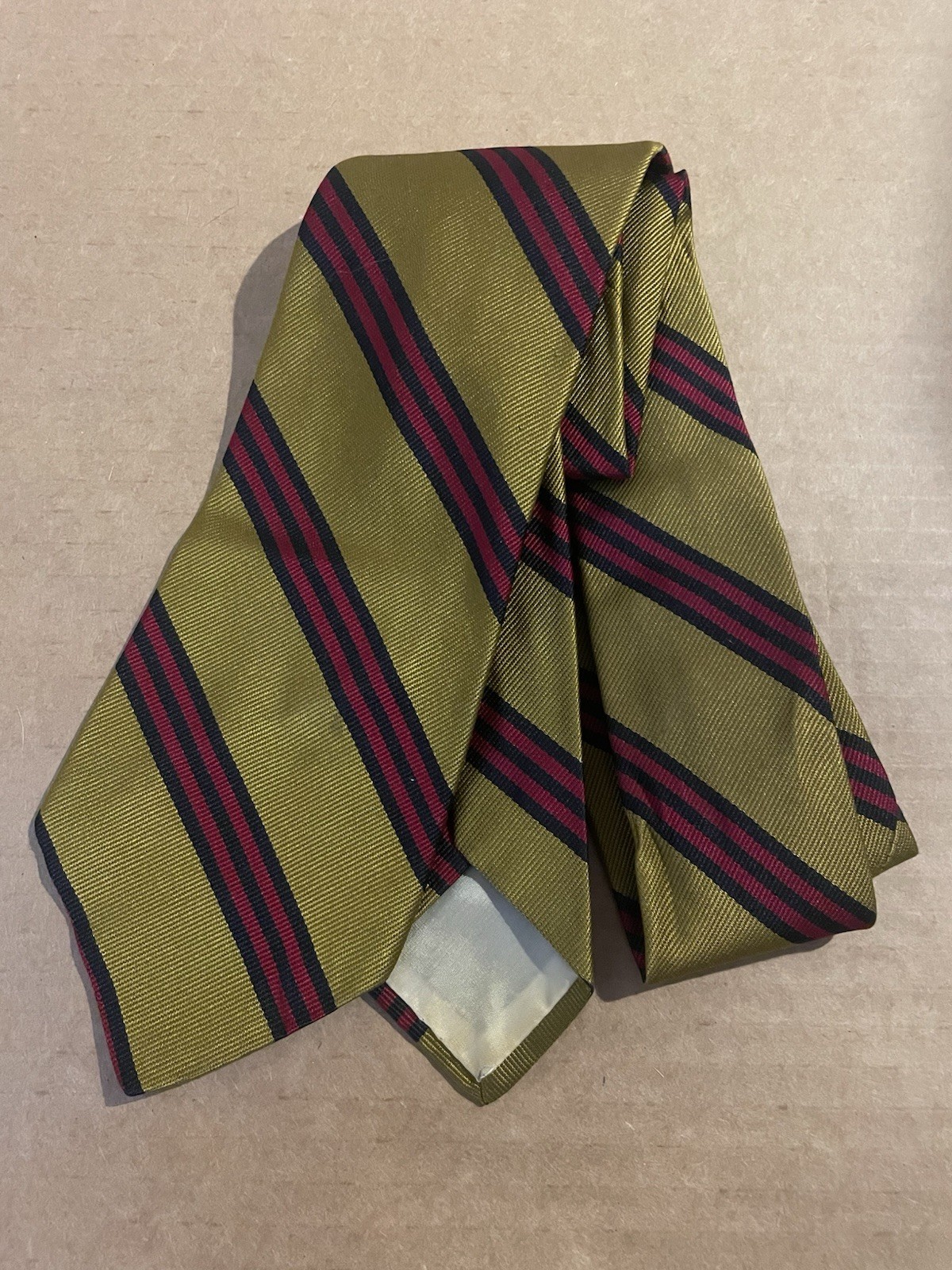 Brooks Brothers Yellow, Red & Blue Striped Tie 100% Silk Men’s Necktie 3 1/8” W
