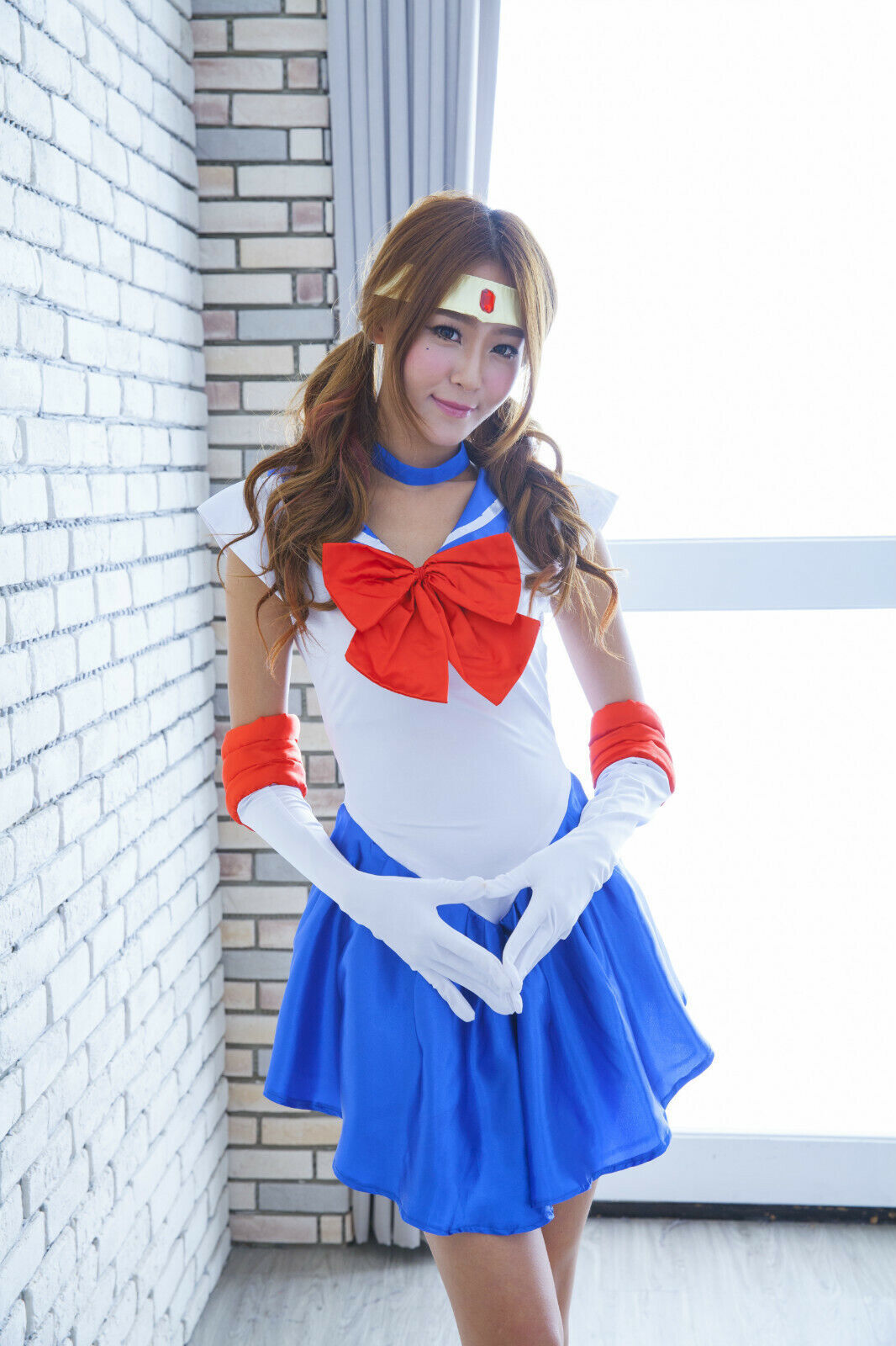 Sailor Moon Usagi Tsukino Cosplay Halloween Anime Costume Uniform Dress w/Glove