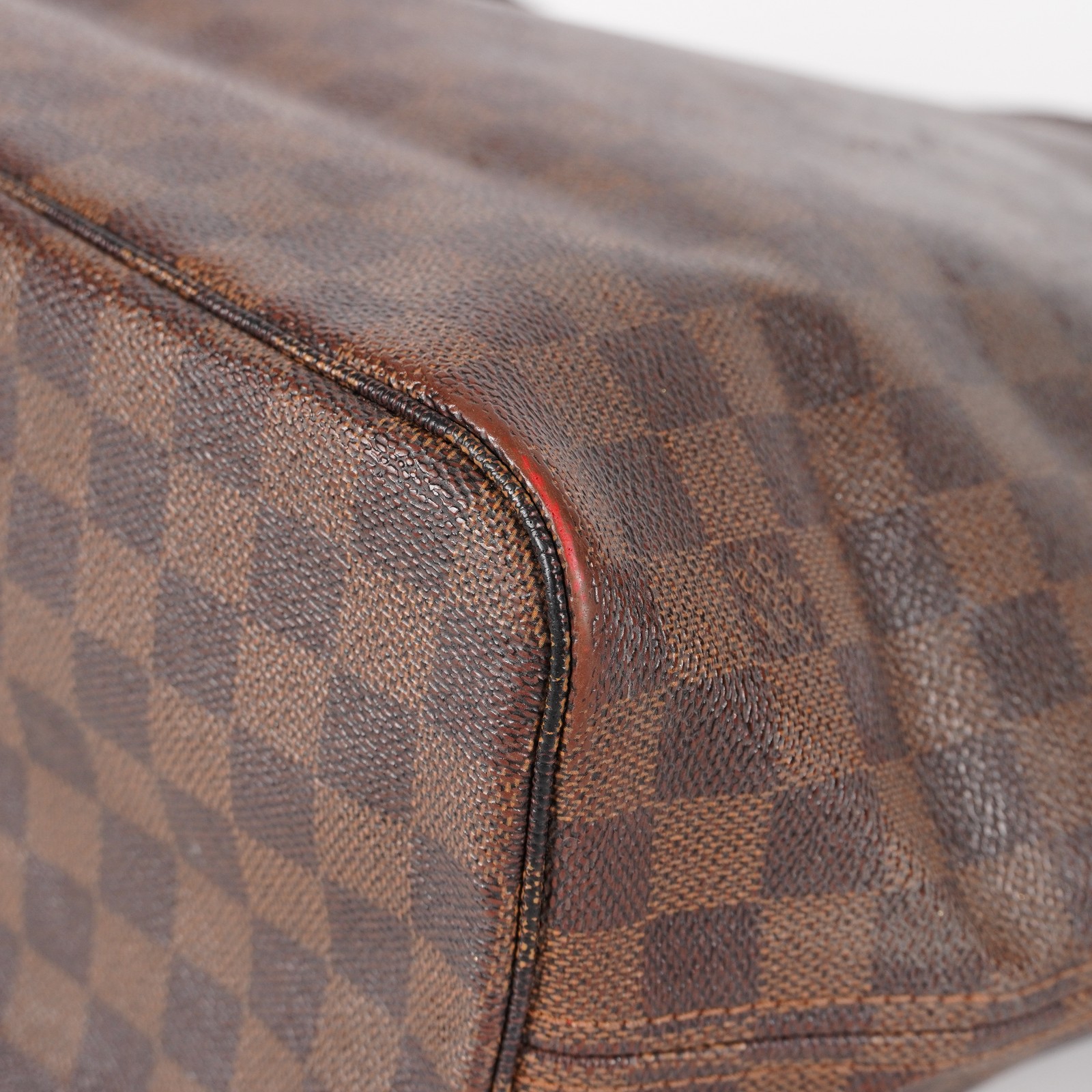 Louis Vuitton Neverfull MM Damier Ebene Red Interior Tote 05E053410016