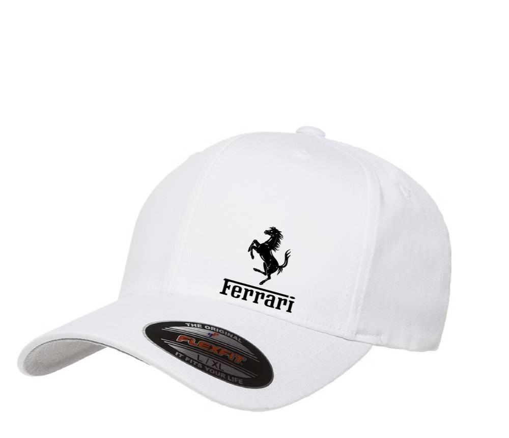 Ferrari Car Logo Cap DTF Black 5001 Flexfit Baseball Hat S/M and L/XL