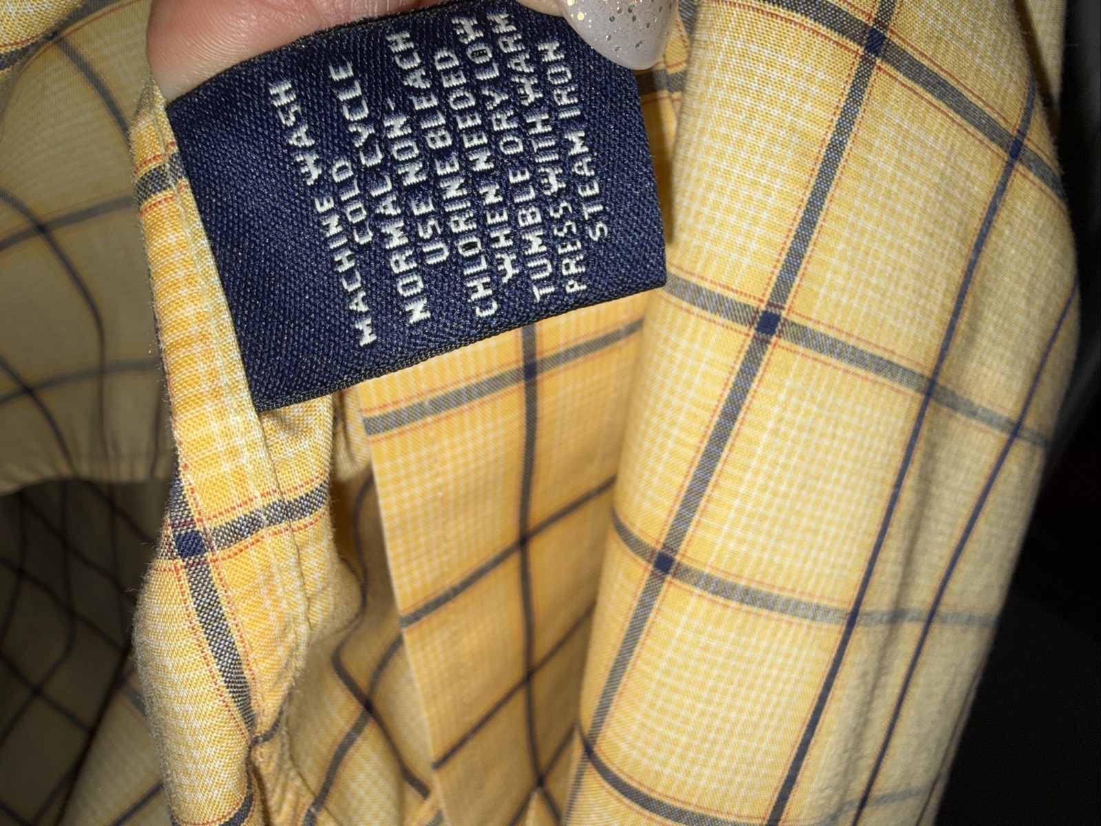 Daniel Cremieux Signature Collection Mens XL Plaid Button Down Shirt Gold EUC!