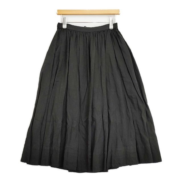 nest Robe Linen Gathered Skirt 01195-1171-7 Garment Dyed Long black 6-0521M∞