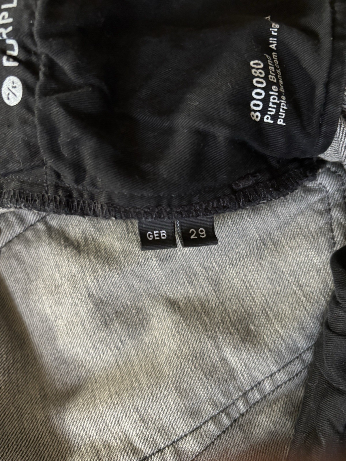 Purple Brand P002 Men’s Grey Dirty Blowout Jeans Size 29