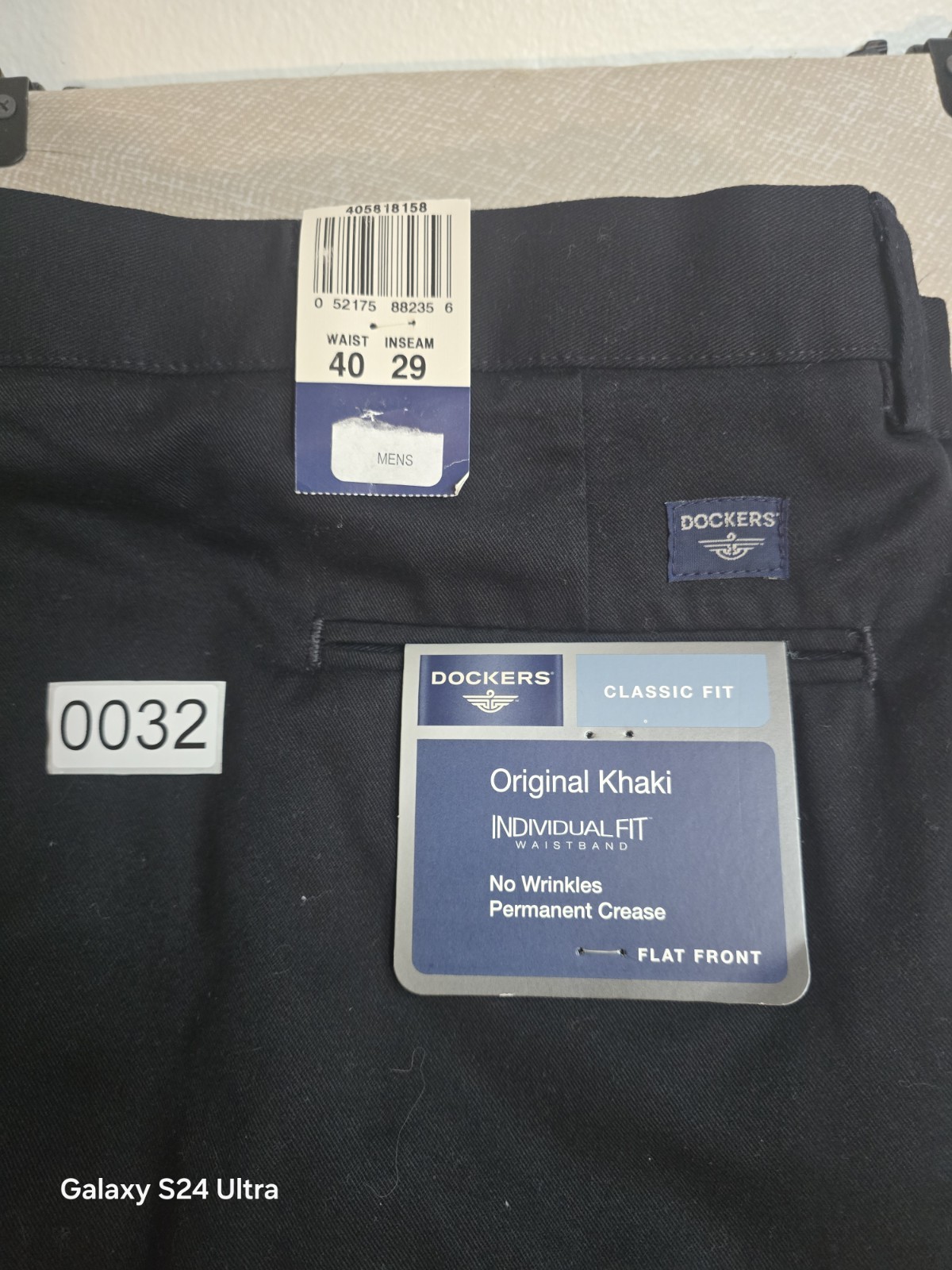Dockers Mens 40×29 Original Khaki Classic Fit Pleated Pants Navy Blue NEW NWT
