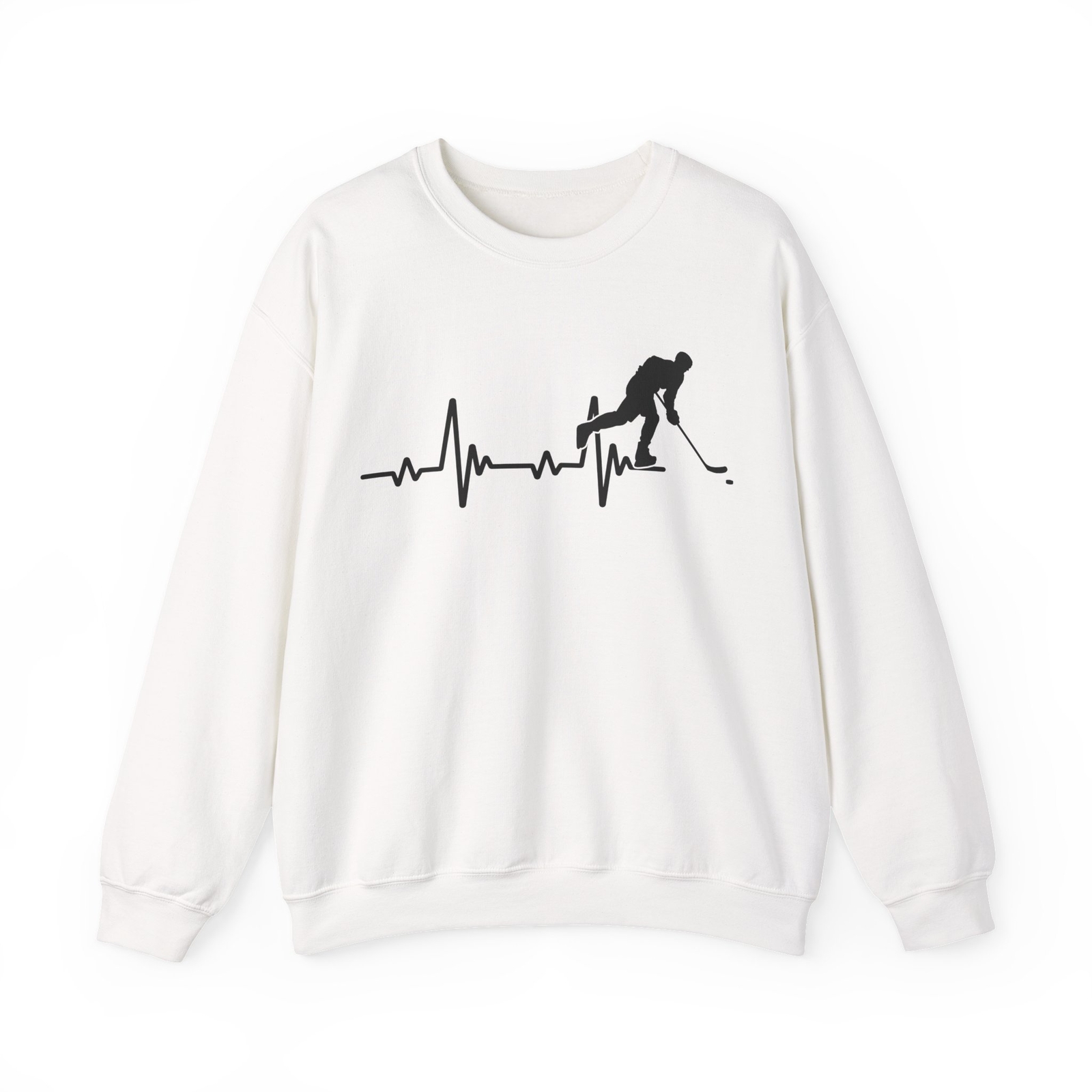 Ice Hockey Sweatshirt, Hockey Player Heartbeat Sports Lovers Sweatshirt