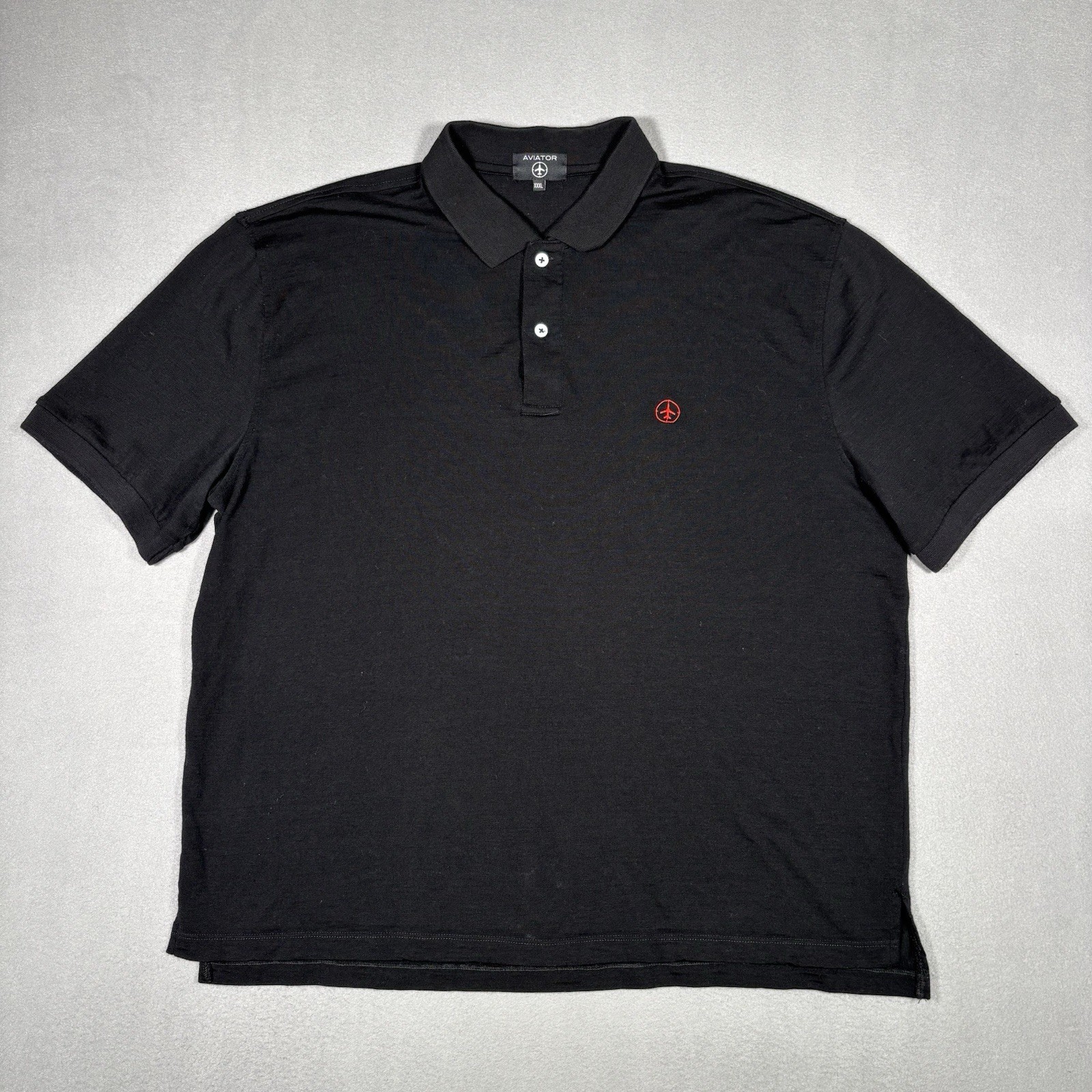 Aviator Air Dry Merino Wool Polo Shirt Mens XXXL Black Short Sleeve Lightweight