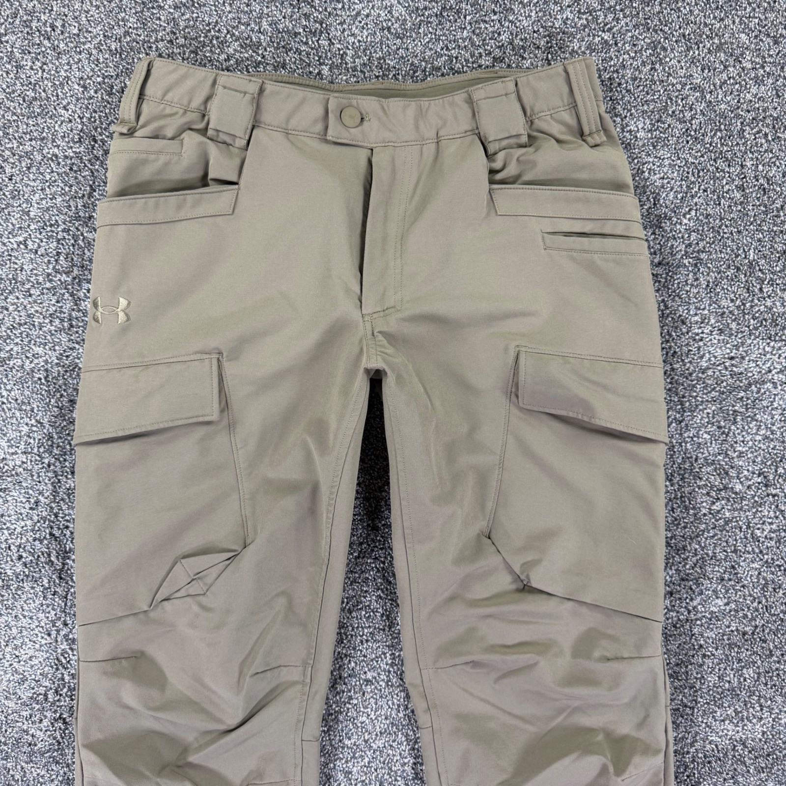 Under Armour Storm Tactical Cargo Pants Mens 36×32 Tan Water Repel Work Hiking
