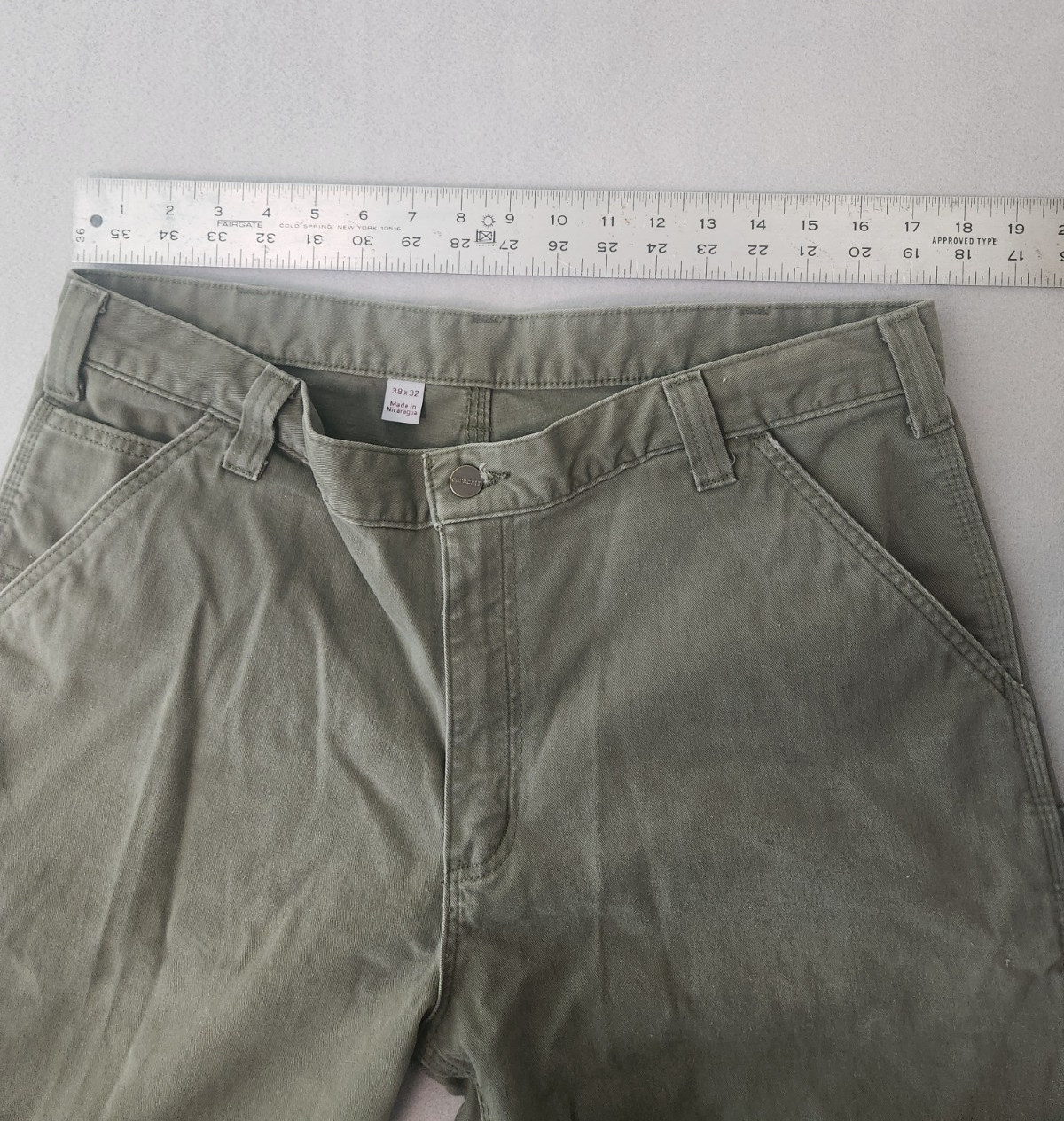 Carhartt B324 ARG Carpenter Relaxed Fit Work Pants Olive Men’s 38X32