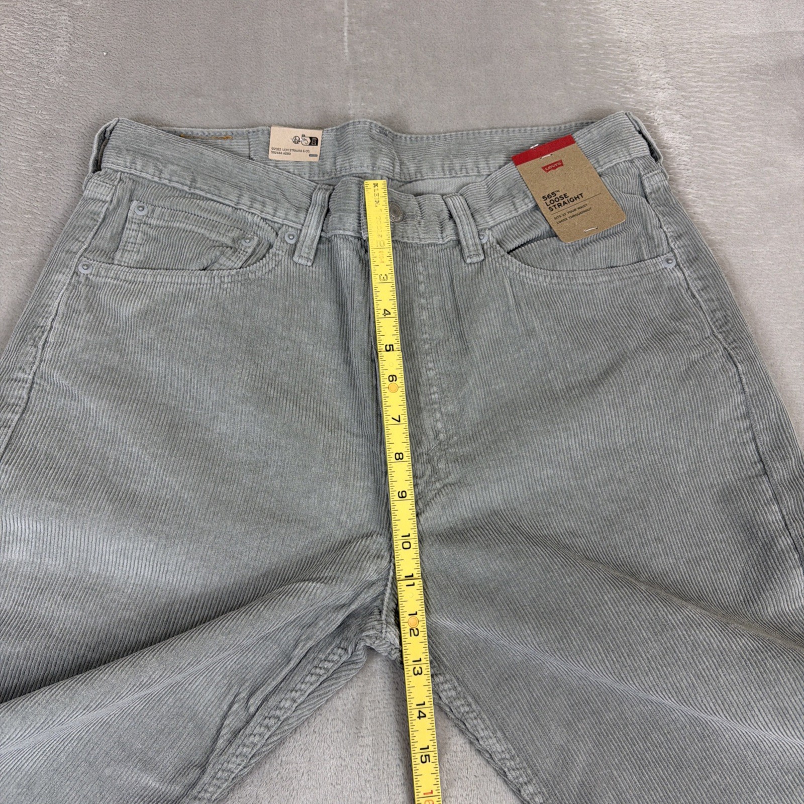 Levi’s 565 Loose Straight Corduroy Jeans Men’s Size 33×30 Gray Y2k Cotton
