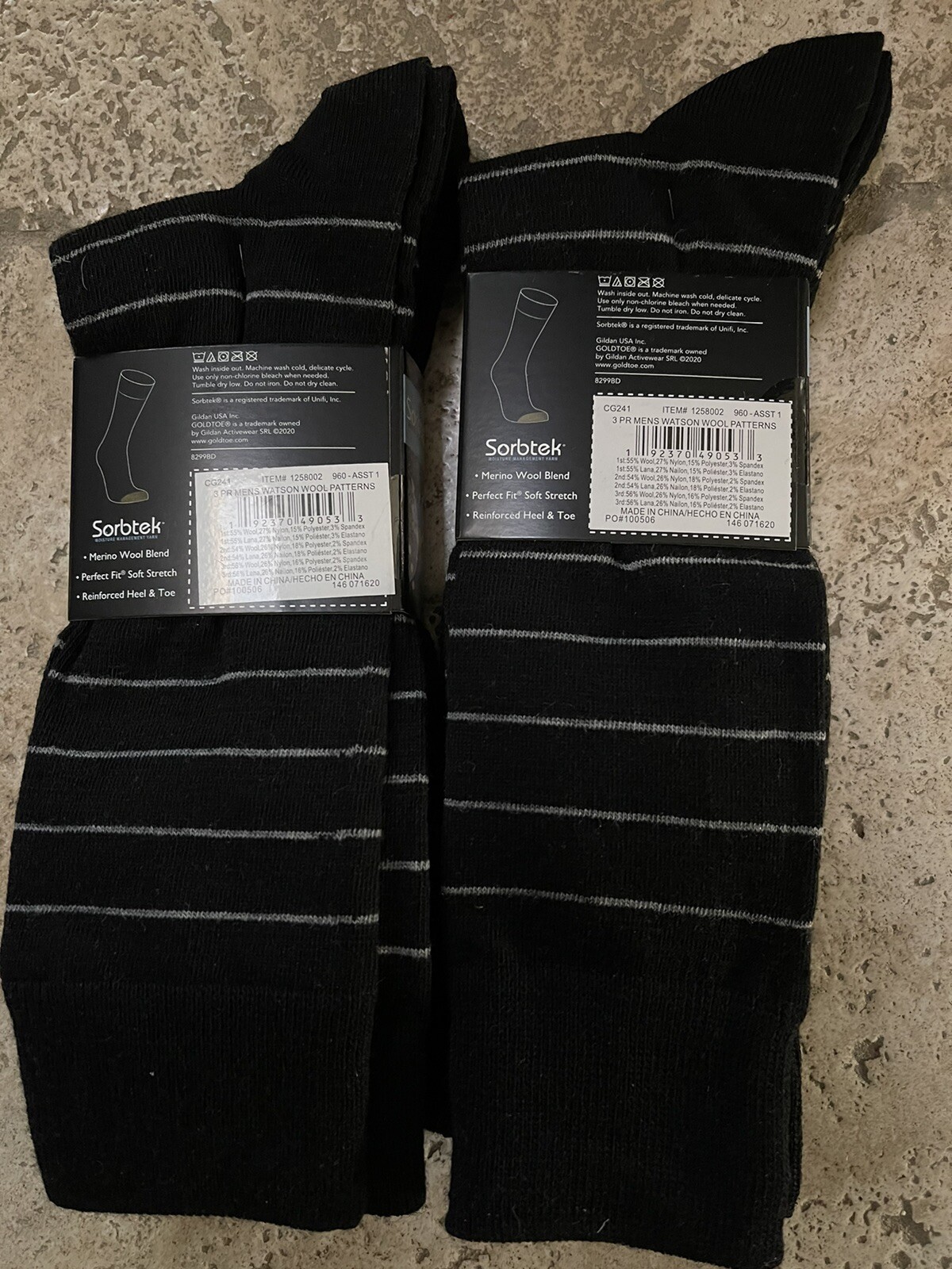 Gold Toe Men’s Wool Blend Dress Sock 2 Pack Of 3 Total 6 Pair Free Shipping