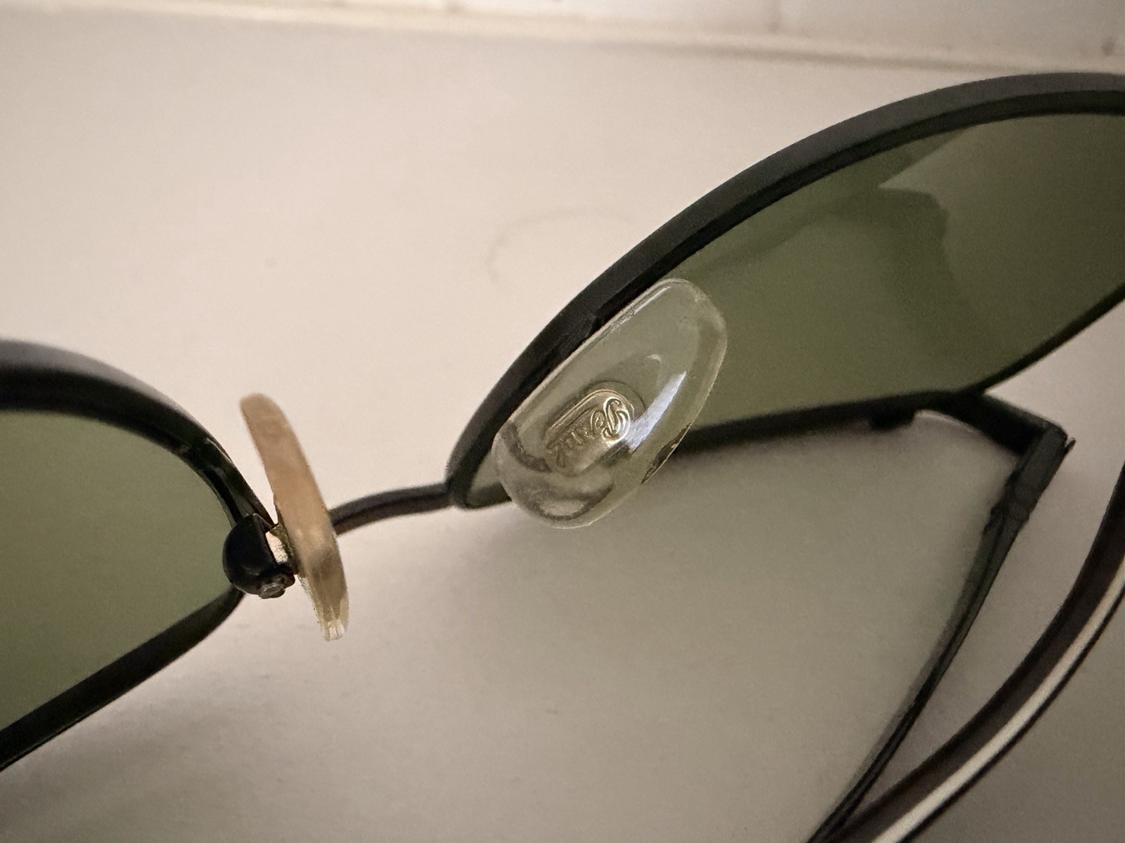 Persol Key West Polarised Sunglasses Black Metal Frame Green Tinted Lenses