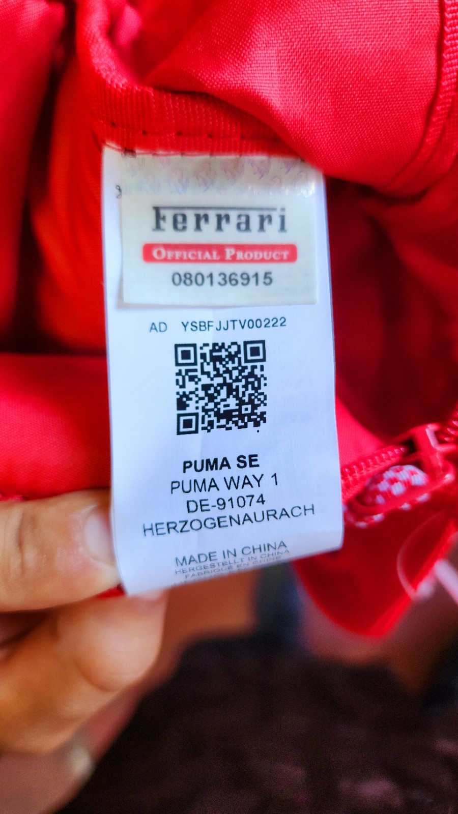 Puma X Scuderia Ferrari Fanwear Portable Shoulder Bag Rosso Corsa/Red