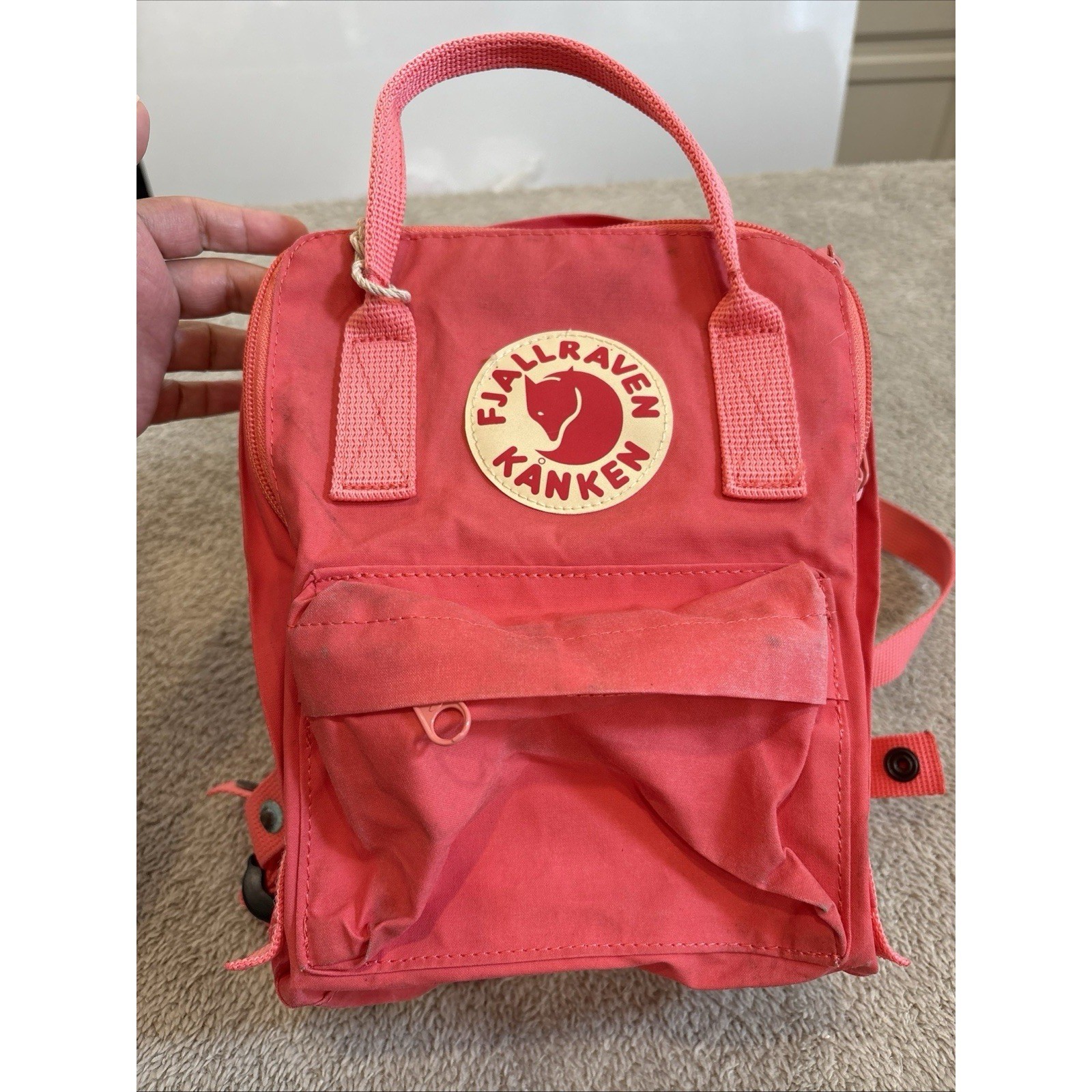 Peach Pink Mini Backpack Classic Lightweight Everyday Bag READ
