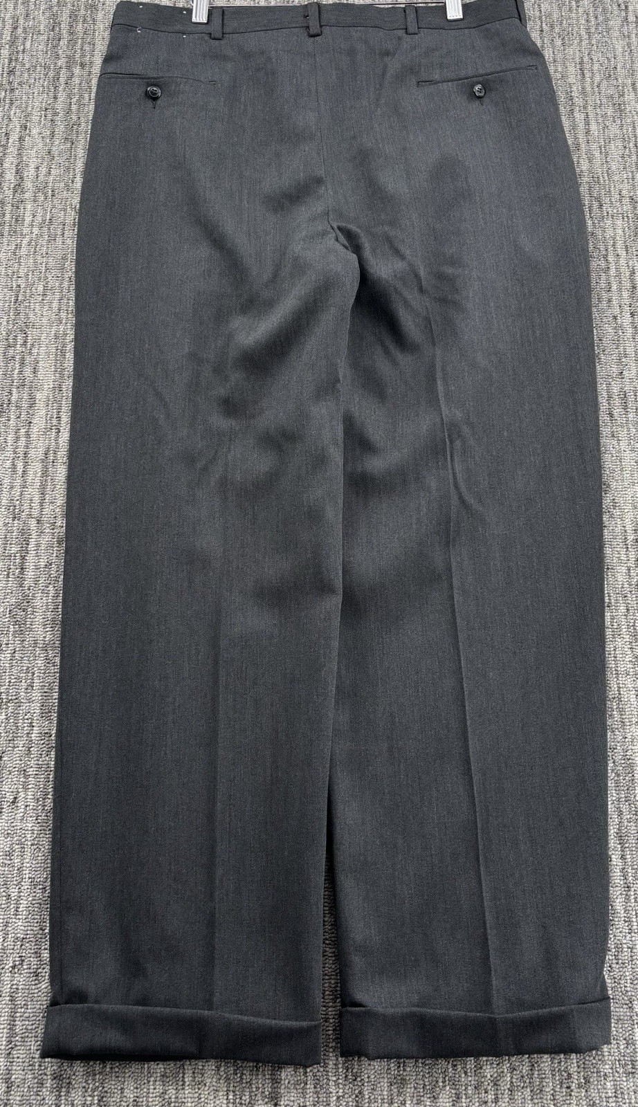 VTG Men’s Loose Relaxed Gray Pleated Cuffed Dress Pants 35×31 Talon Zipper
