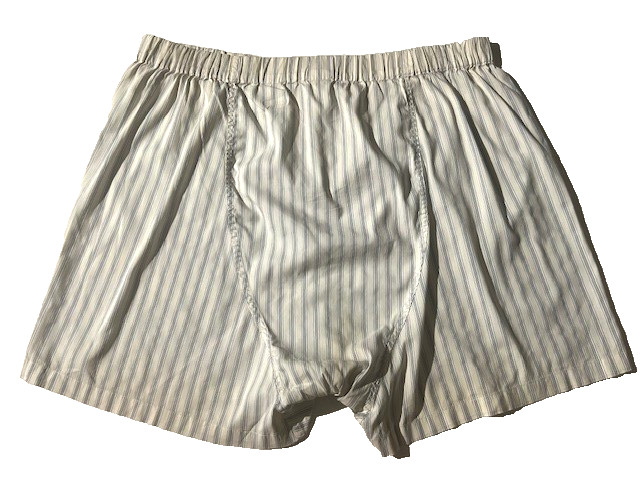 Vintage GRIGIO PERLA Men Fine Cotton Stripe Boxer Shorts Short sz L Eur 5 Italy
