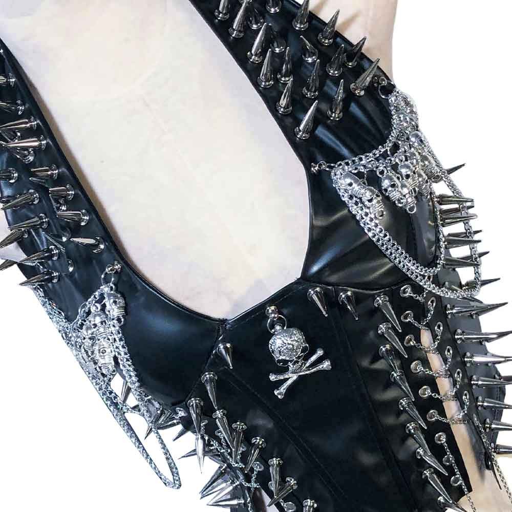 Goth Tops Cyber Gothic Tank Grunge Spiked Y2K Emo Clothing Punk Rock Clothes