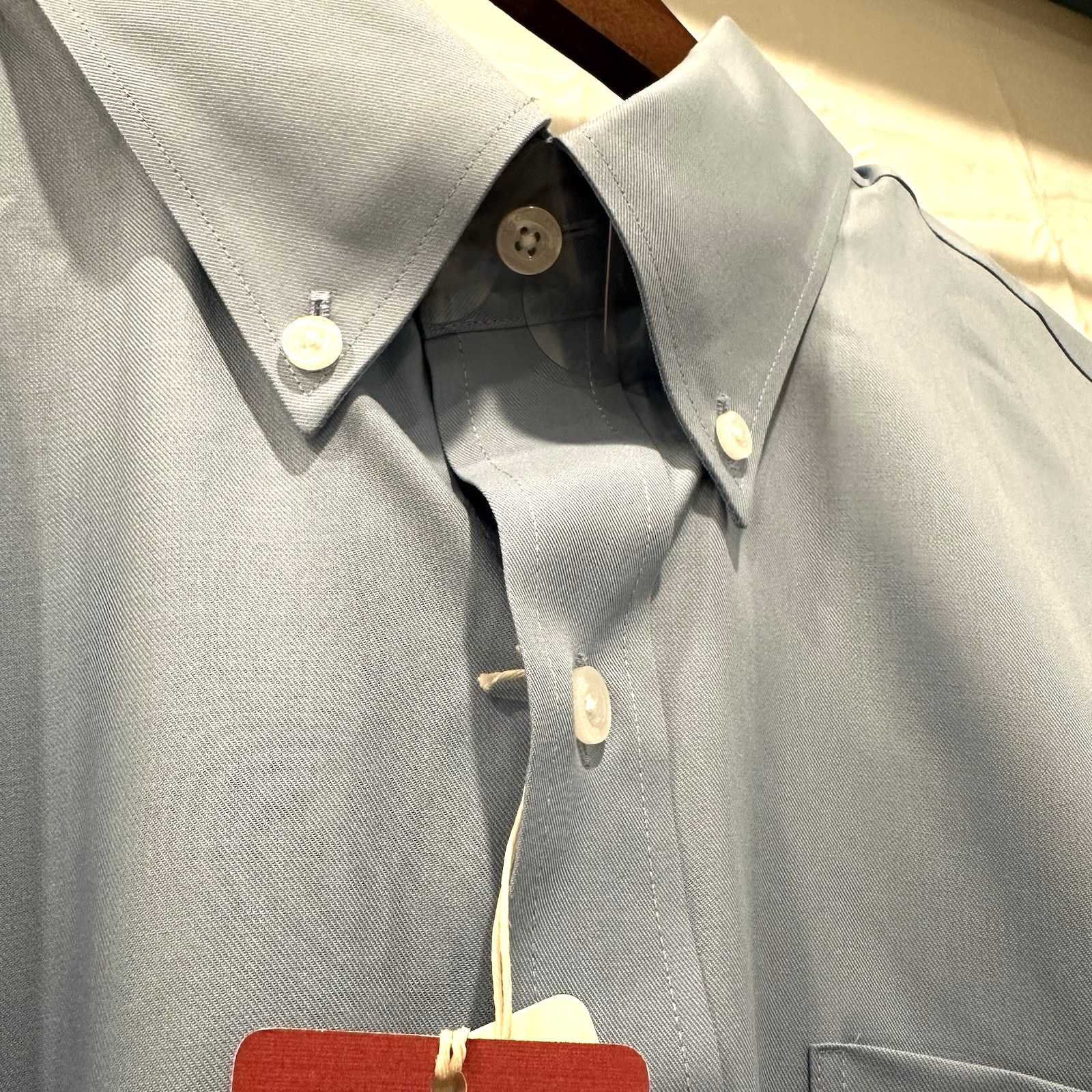 NEW Cutter & Buck Men’s Large Easy Care Blue Button Up Shirt Polyester Blend