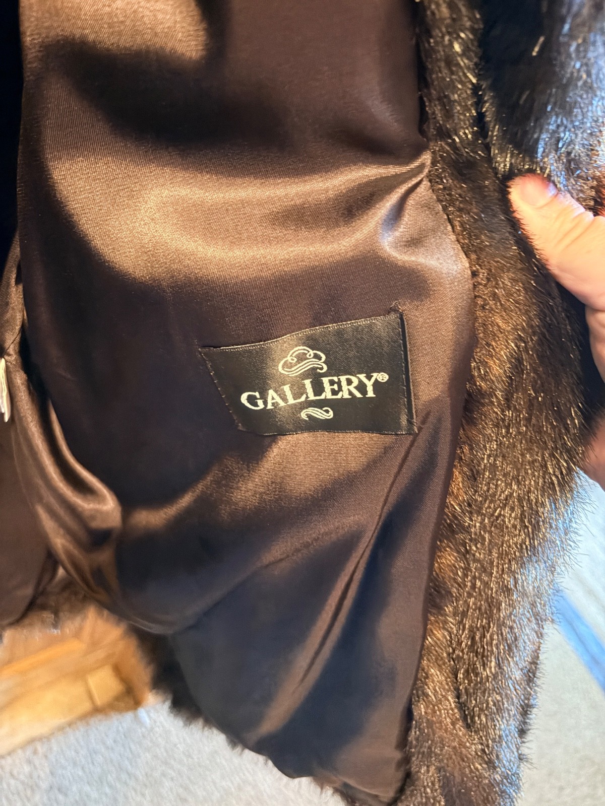 Vintage Dark Brown Fur Coat with Hood