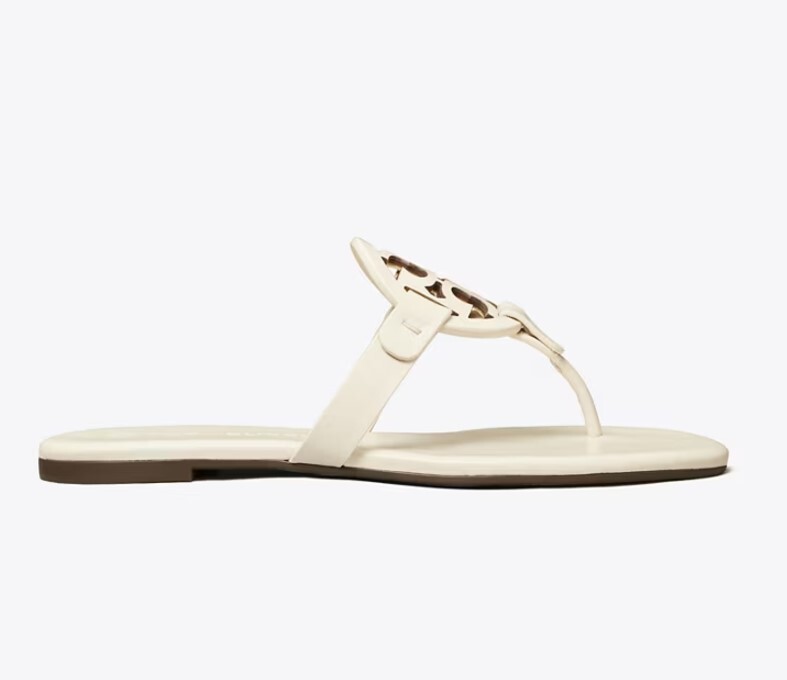 Tory Burch MILLER SANDAL SOFT Calf Leather New Ivory Size 10 (New in Box)