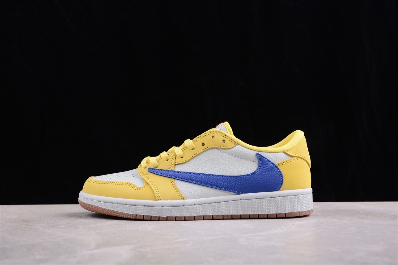 Men’s US Size 7-12 Travis Scott x Jordan 1 Low OG “Canary Yellow” Sneakers