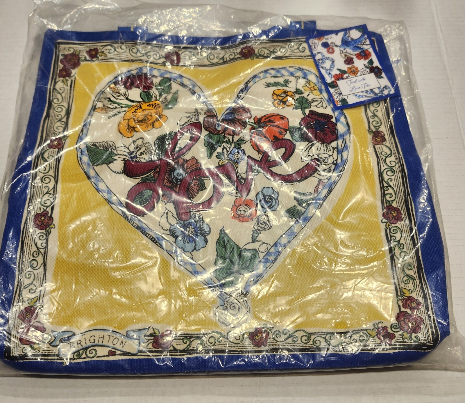 NWT Brighton Tied With Love Canvas Tote Bag Sealed In Package Tom Clancy Floral