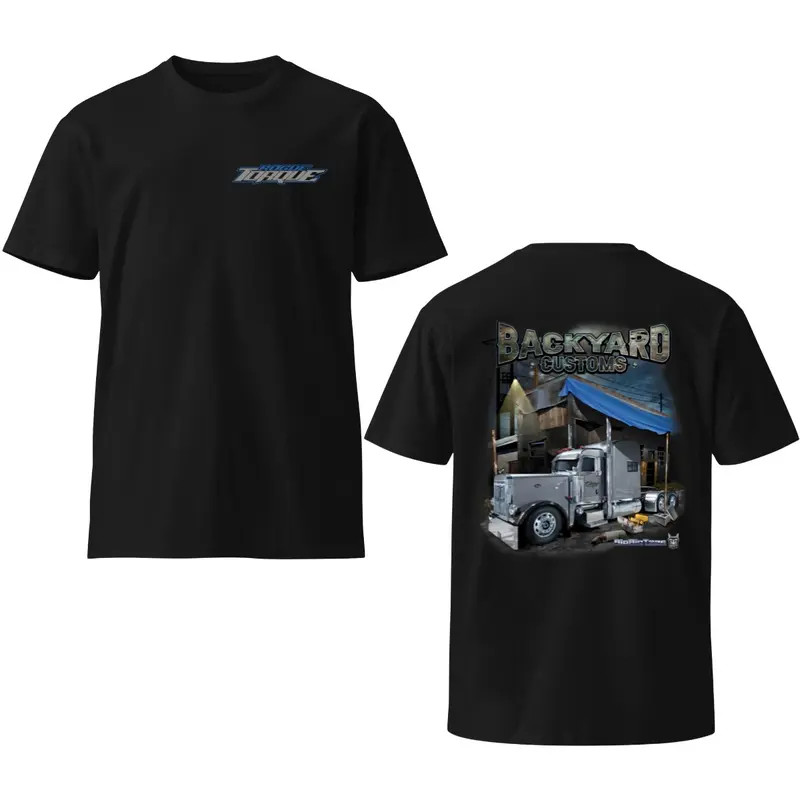 Backyard Customs Tractor Graphic T-Shirt, Truck and Car Enthusiast Tee for Men,