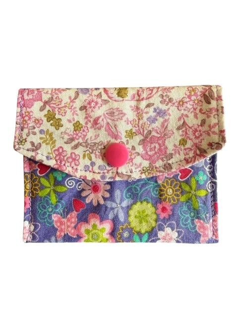 New Handmade Pastel Floral Print Coin Purse 4.25″x3.25″ by Clothworks by Cassie