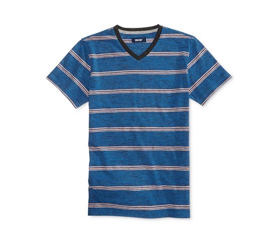 Univibe Boys Striped Cotton Poly Blend T-Shirt Blue Orange Size Small NWT