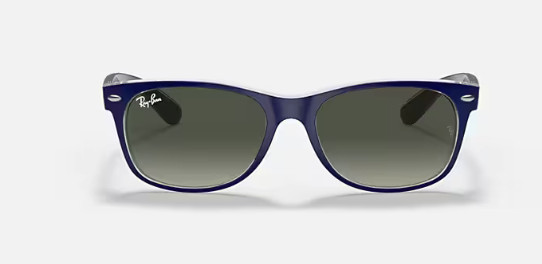 New RAY-BAN RB2132 6053/71 Crystal Navy Blue Wayfarer Sunglasses ItalyUV400 55mm