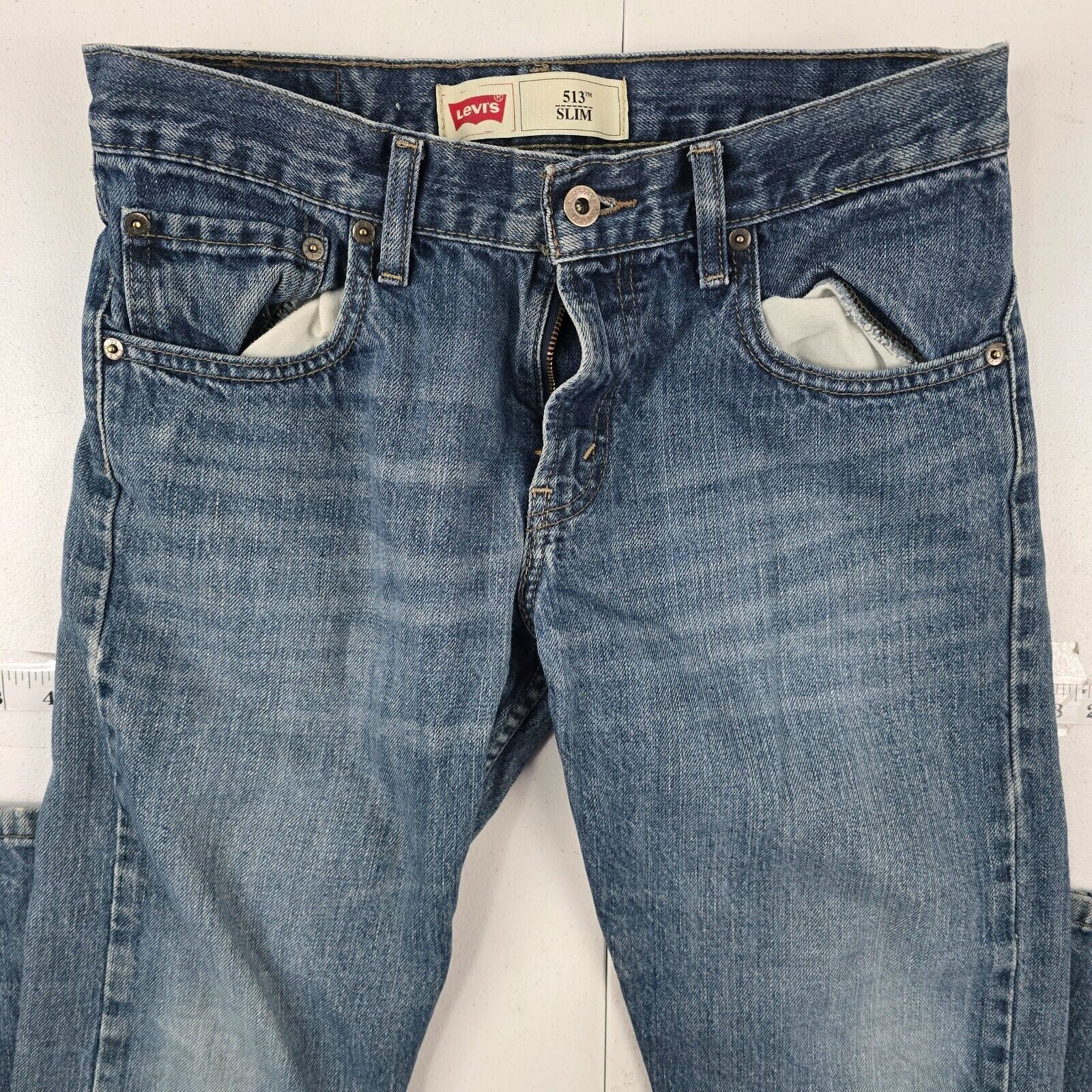 Levi’s 513 slim straight jeans boys 18 reg 29×29 blue denim 4929
