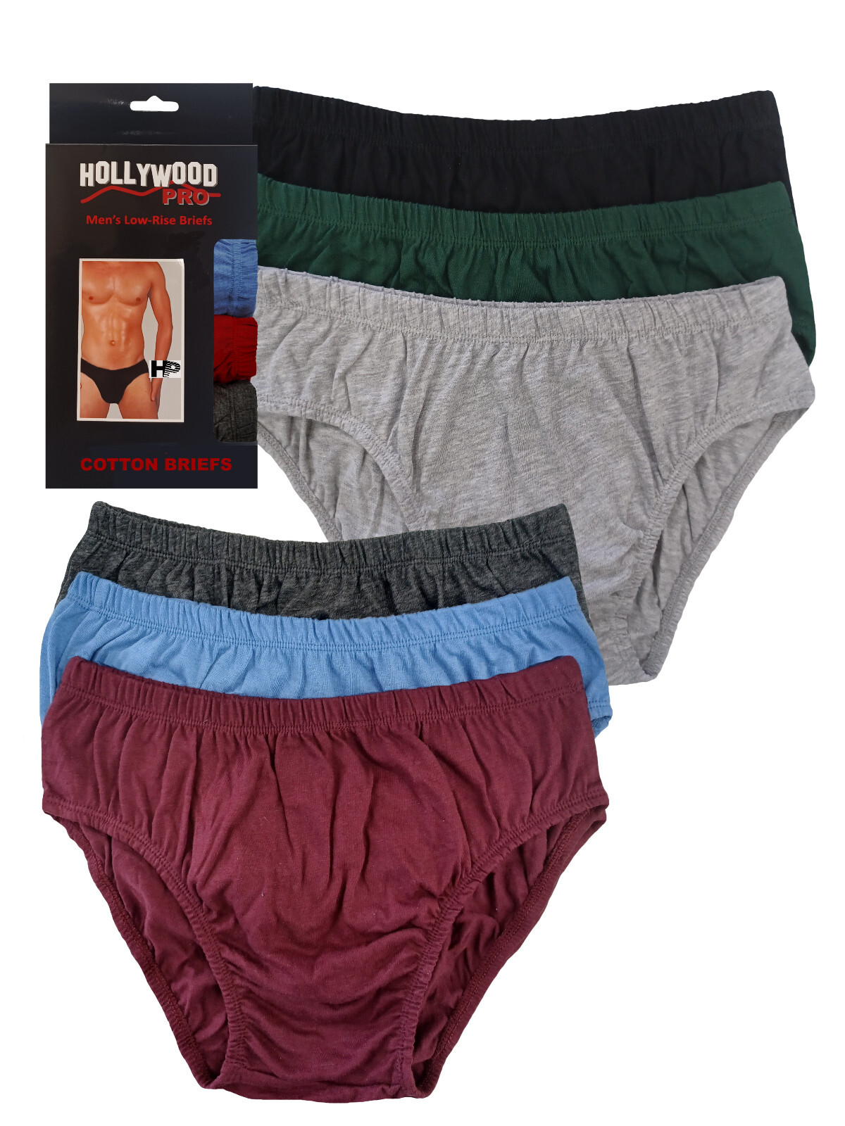6 PIECES BIKINI SOLID COTTON UNDERWEAR LOW RISE BIKINI BRIEF AMERICAN SIZE