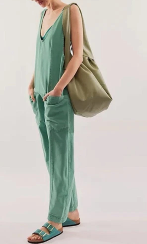 NEW FREE PEOPLE WE THE FREE TURQUOISE HIGH ROLLER ONE PIECE JUMPSUIT SZ XS