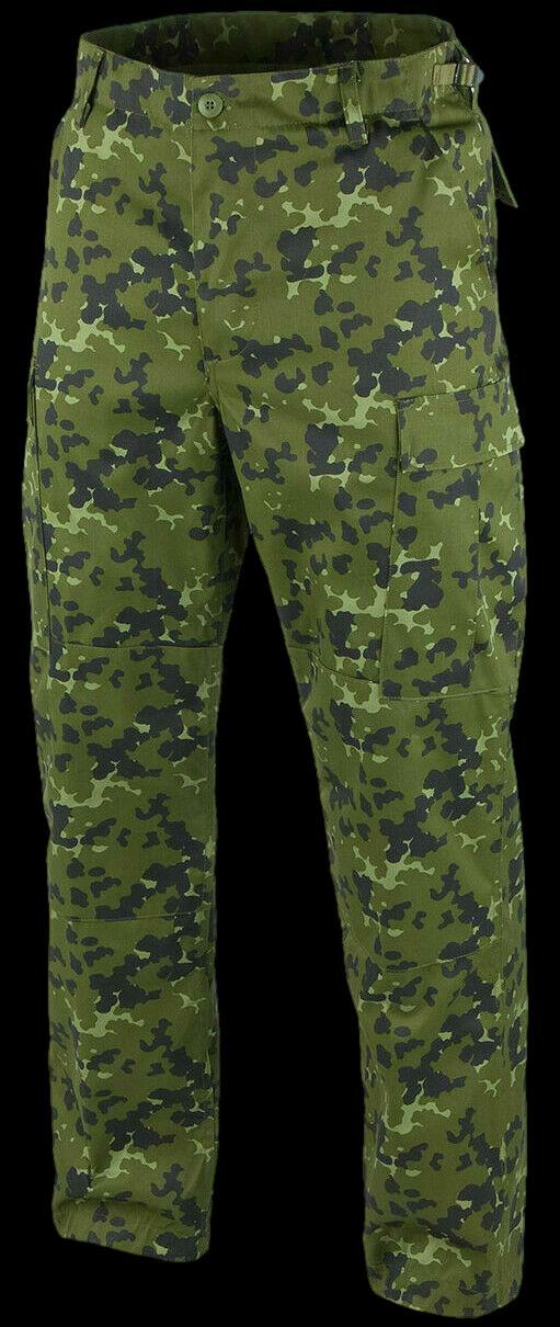 DANISH MILITARY CAMOUFLAGE BDU PANTS MILITARY CARGO 6 POCKET FATIGUE TROUSERS